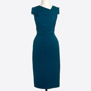J.Crew Factory Blue Origami Sheath Dress